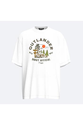 Shout Unisex T-shirt με oversize σχέδιο Shout Outlander