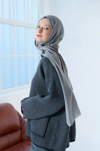 Modakaşmir Neo Cotton Shawl Smoke Color