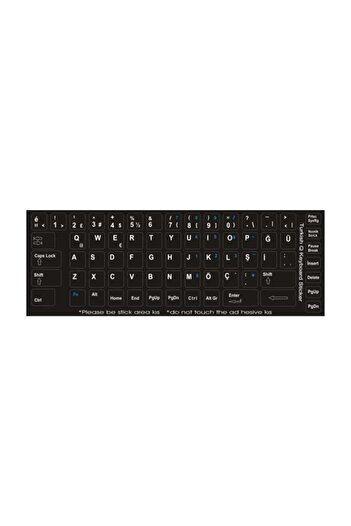 Brs Türkçe Q Klavye Etiketi Laptop Pc Sticker Siyah