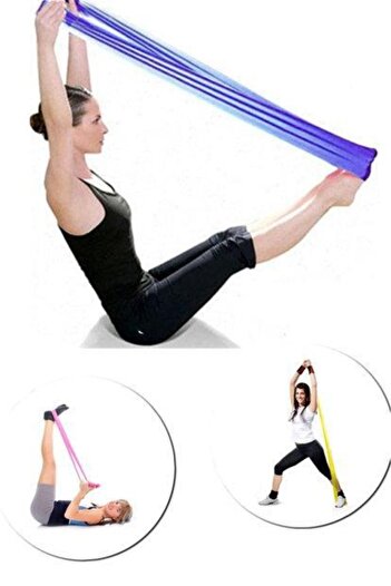 FırsatVar Pilates Bandı Direnç Aerobik Egzersiz Lastiği Orta Sertlikte Spor Öncesi Esneme Isınma