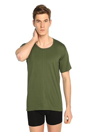 Seher Men's Colorful Undershirt Short Sleeve Crew Neck 6 Pack 0002