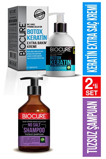 Biocure Keratin Botox Repair - Salt-Free and Purifying Shampoo, Structuring and Plumping - Botox