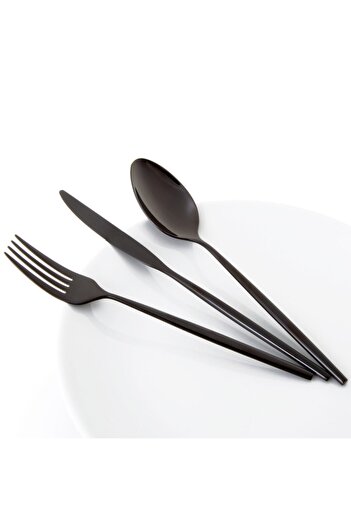 Jumbo 5900 Infinity 12 Person 84 Piece Titanium Black Cutlery Set