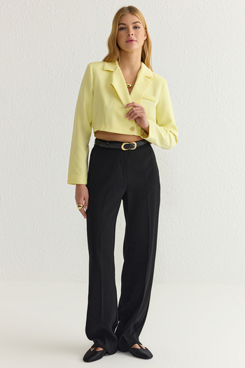 Trendyol Collection Yellow Crop Woven blézerkabát TWOAW22CE0086