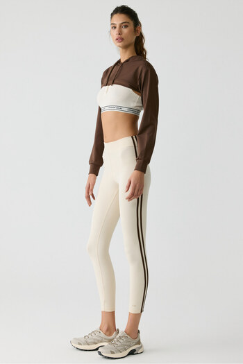 Urban Beat Lolita Urbanbeat Women &Apos; S Soft Ecru Leggings with Ribbon on the Side