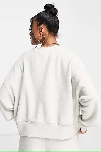 Nike Sportswear Plush Mod Crop Crew Sweatshirt Stone Women's Wide Fit Plush Sweatshirt Stone