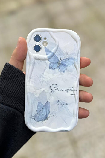 KVK PRİVACY Case compatible with iphone 12 wavy butterfly pattern shock resistant soft silicone cover