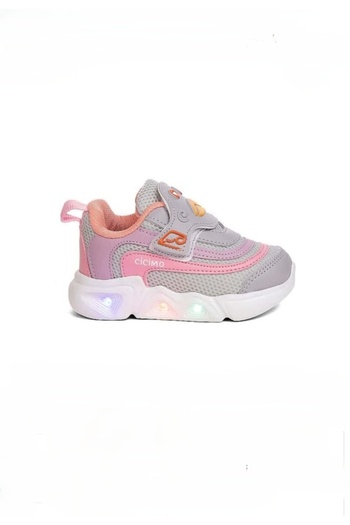 GÜLERSHOES Orthopedics Lightweight Baby Kids Sneakers - Lighted Color, Grey-Pink, Size 22-25