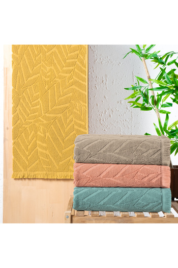 Schafer Home Modern 70X140 cm Jacquard Towel 1 Piece - Mustard