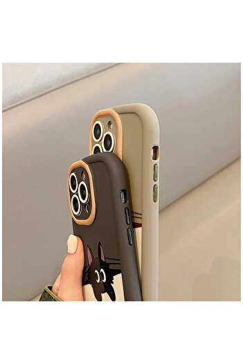 Zebana Xiaomi Redmi Note 14 Pro 5g Compatible Case Hand-Wristed Cat and Puppy Silicone Case Cream Color