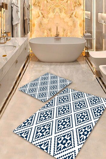 Aldora Multi Non-Slip Base Ethnic Bathroom Mat Set Bps-5567