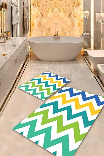 Aldora Colorful Non-Slip Base Design Bathroom Mat Set Bps-2043