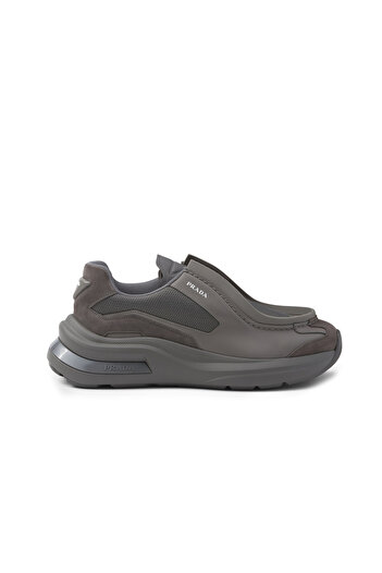 Prada Sport Leather Sneakers with Fabric and Suede Detail