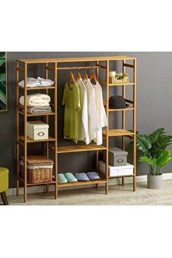 BRK Design Ahşap Açık Gardırop 150*140*25 B Gardırop