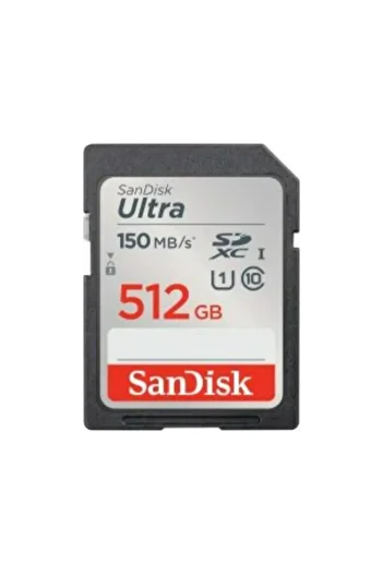 SanDisk بطاقة ذاكرة Ultra 512GB إلى 150MB/s SDHC/SDXC فئة 10 UHS-I SDSDUNC-512G-GN6IN