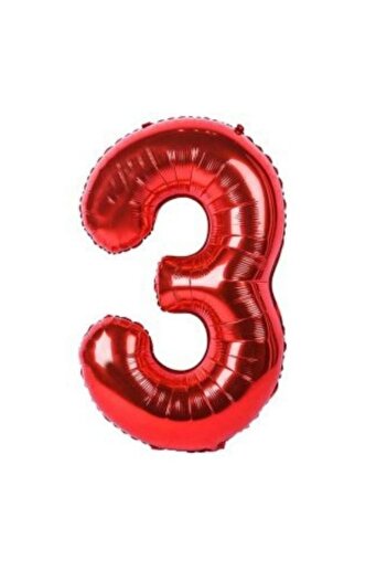 parti sürprizi Red 3 Numbers Foil Balloon 40 cm 1 Piece