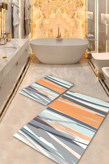 Aldora Machine Washable Stain Resistant Multi Pvc Leather Non Slip Base Modern Bathroom Toilet Set Without Eaves Bp