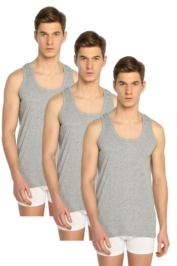 Nana & Mayka Moda Tutku 3-Piece Lycra Men's Combed Cotton Gray Undershirt 101