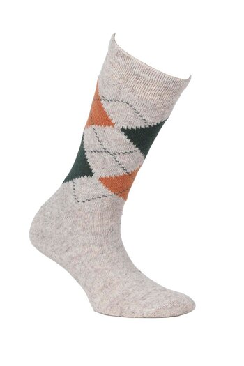 ERDEM İÇ GİYİM Weweus Women's Beige Green Long Wool Socks 205by