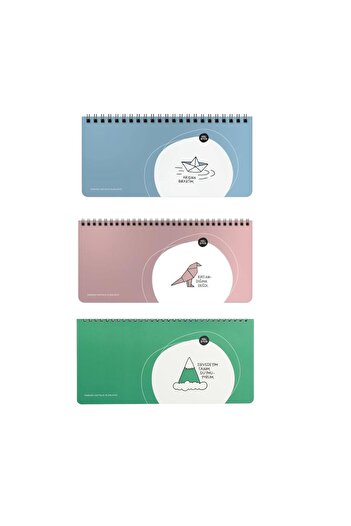 KESKİN COLOR Undated Weekly Planner with Sticker and Spiral - Feel Things Set of 3