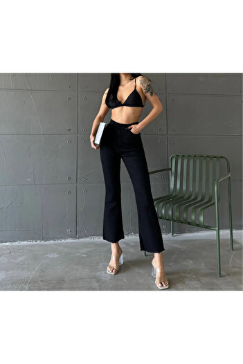 Asia Asia High Waist Leg Cut Half Spanish Leg Jeans
