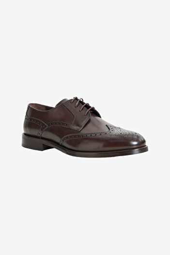ALTINYILDIZ CLASSICS Men's Brown 100% Leather Laced Comfortable Classic Shoes