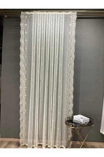 CASA NATURALE Embroidered Greek Tulle Curtain 8896-02-422