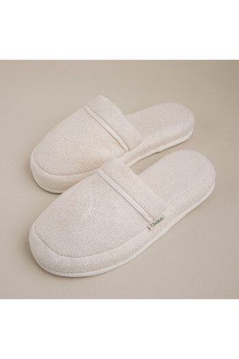 Chakra Solid Unisex Slippper Ecru