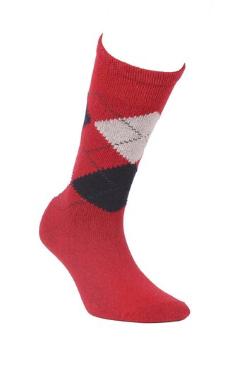 ERDEM İÇ GİYİM Weweus Women's Red Navy Blue Long Wool Socks 205Kl