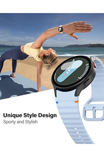 UnDePlus Case for Samsung Galaxy Watch 4 5 6 7 Fe 40 40 44 Classic 42 43 46 47 mm Band Decorative Braid Striped Sports S