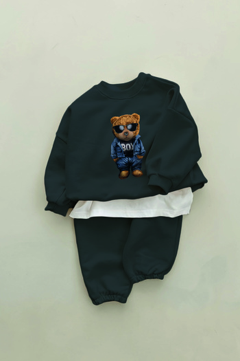 ADABEBEK New Season Boy Cool Bear Printed 2-Piece Baby Set 11143