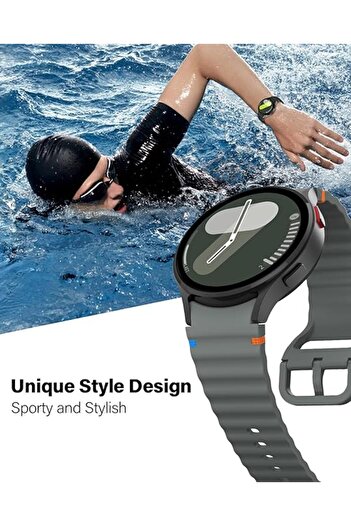 UnDePlus Case for Samsung Galaxy Watch 4 5 6 7 Fe 40 40 44 Classic 42 43 46 47 mm Band Decorative Braid Striped Sports S