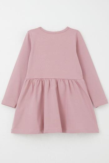 Breeze Colorful Floral Embroidery Long Sleeve Girl's Dress - 1.5-5 Years, Dried Rose