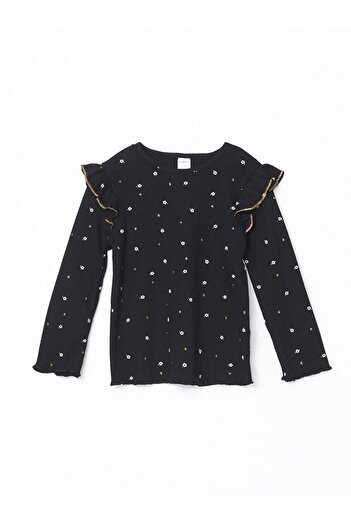 LC Waikiki Crew Neck Printed Girls Blouse and Leggings Set of 2