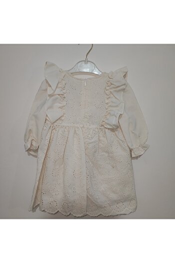 Sofia ÇİÇEK DETAYLI DANTELLİ KURDELELİ BEBEK ELBİSESİ