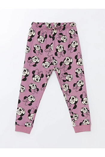 LC Waikiki Bisiklet Yaka Minnie Mouse Baskılı Kız Bebek Pijama Takımı