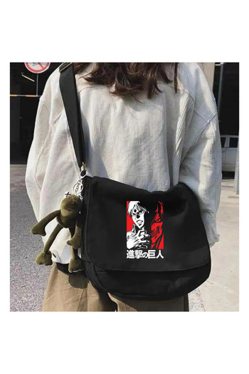 Toum Attack on Titan Black Messenger Bag