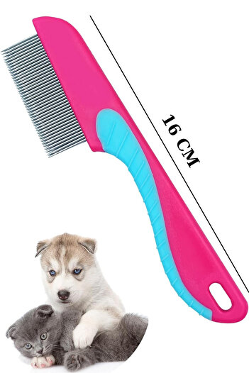 Uni zer Pet Lice Comb Cat Lice Flea Comb with Handle Close-Toothed Grooming Comb