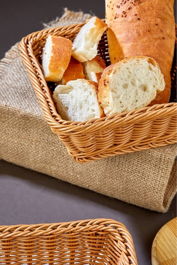 Cooker Natural Wicker Hand-Woven Square Bread Basket