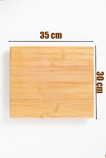 Porsima Bambu Peynir Pizza Tahtası Döner Sunum Tahtası 360 Derece Dönen Yuvarlak Lüx Servis 35 x 30 x 1.5 cm