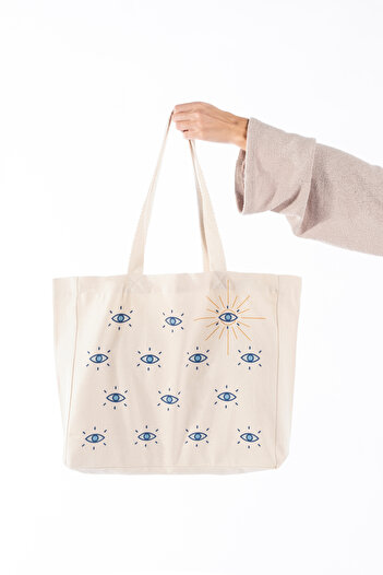 The Lycos "Eyez" Canvas Tote Shoulder and Beach Bag