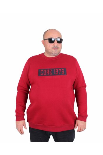 Starbattal Plus Size Men's Sweat Core - 3Ip, Crew Neck, Burgundy 1975 24209