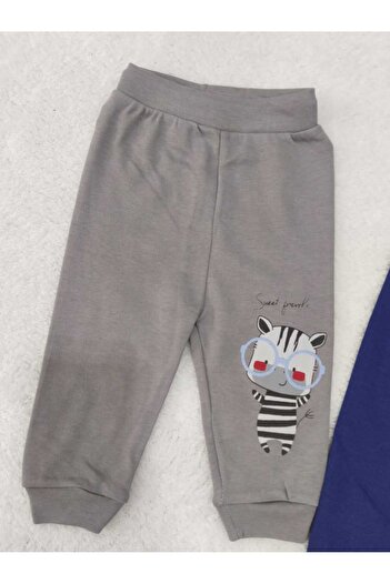Store Zebra ve Kedi Desenli Bebek 2li Eşortman Altı