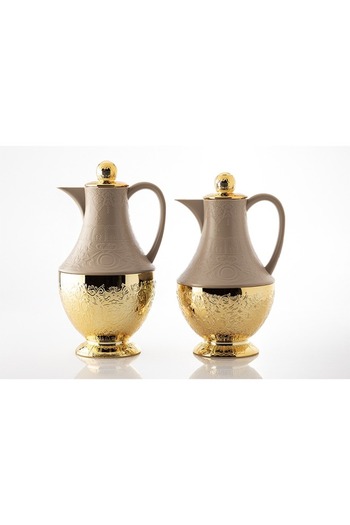 Generic Two-piece thermos set, gold/beige