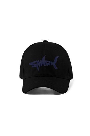 QUATEX Shark Embroidered Hat – Black 100% Cotton Gabardine Unisex Model