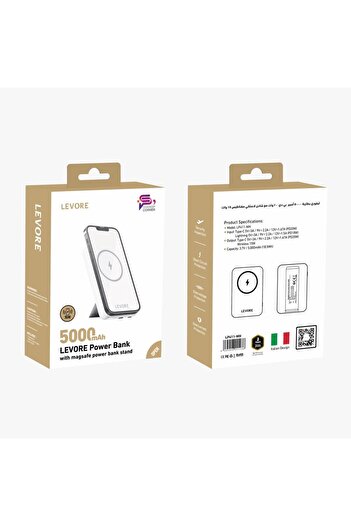 Levore Wireless Magnetic PowerBank 5000mAh Fast Charging PD20W 15W - White