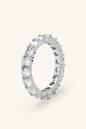 Marie Claire 3mm Oval Kesim Zirkon Taşlı Tamtur Yüzük