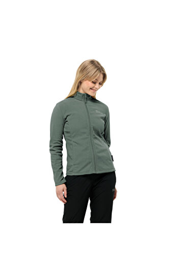 Jack Wolfskin Green Taunus Fz Women's Fleece Jacket - Full Zipper