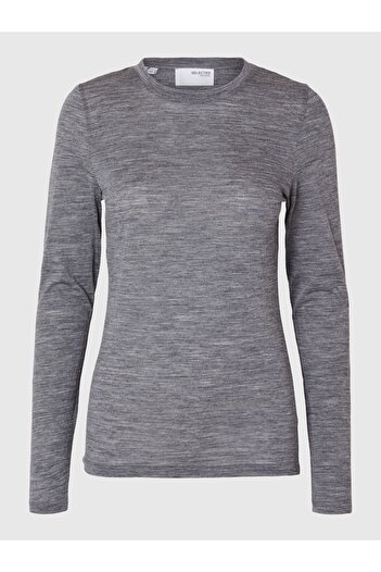 Selected Femme Oberteil mit langen Ärmeln 100% Woll