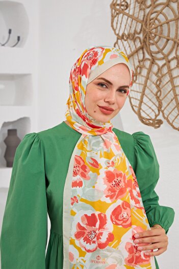 İpekhan ناتشر إيزي توليبا شال ناعم أصفر مشمش 3033-11